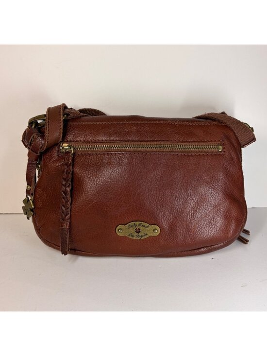 Lucky Brand Handbags - Vintage Lucky Brand Crossbody Shoulder Bag Italian Leather Whipstitch Brown